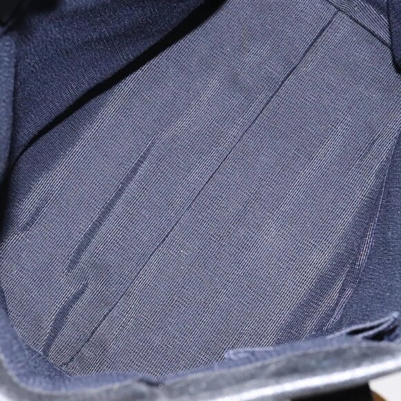 Salvatore Ferragamo Gancini Tote Bag Canvas Blue Gold Auth 139532 - Picture 10 of 16